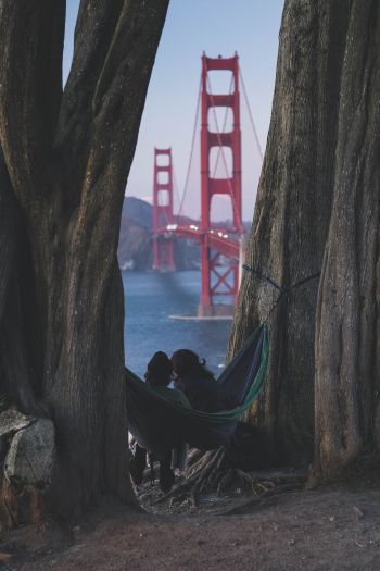 Обои 640x960 Мост Золотые Ворота, Сан-Франциско, Калифорния, США