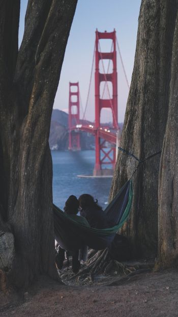 Обои 1440x2560 Мост Золотые Ворота, Сан-Франциско, Калифорния, США