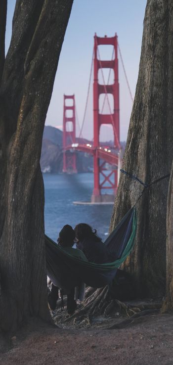 Обои 1440x3040 Мост Золотые Ворота, Сан-Франциско, Калифорния, США