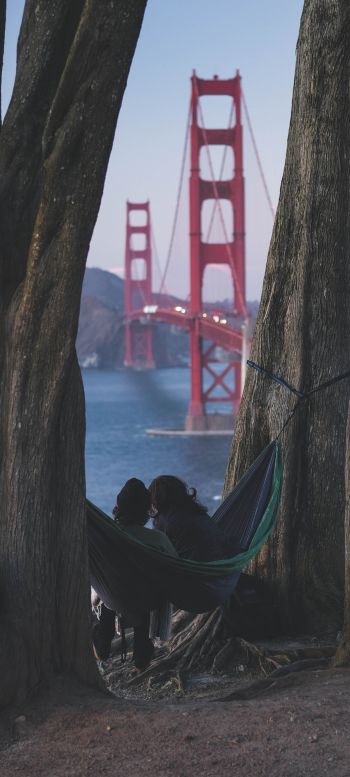 Обои 1440x3200 Мост Золотые Ворота, Сан-Франциско, Калифорния, США