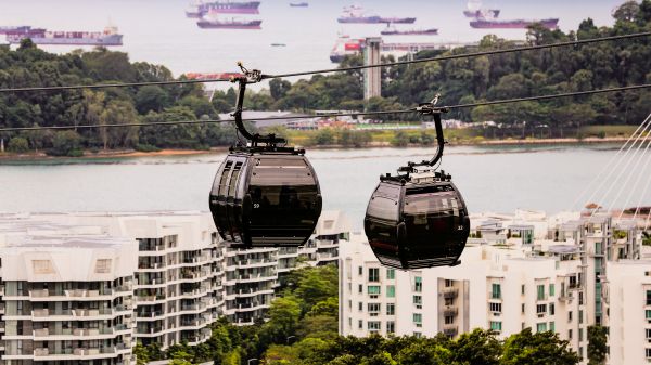 Singapore cable car, upskirt blanga, Singapore Wallpaper 1280x720