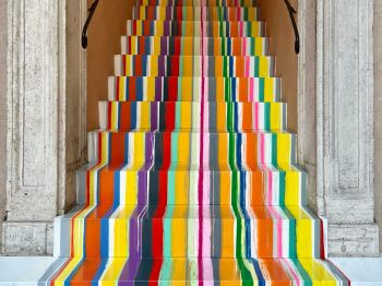 Rome, Italy, unusual stairs Wallpaper 1024x768
