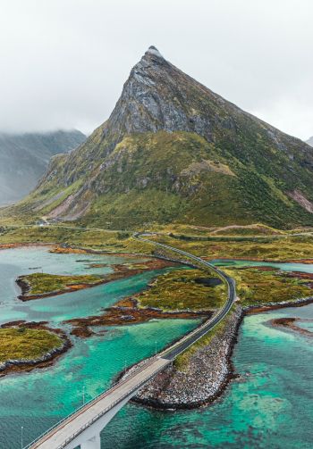 Обои 1640x2360 Лофотенские острова, Норвегия, море