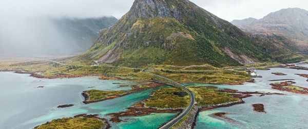 Lofoten Islands, Norway, sea Wallpaper 2560x1080