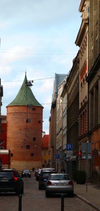 Old Riga, Central District, Riga, Latvia, city Wallpaper 1440x3040