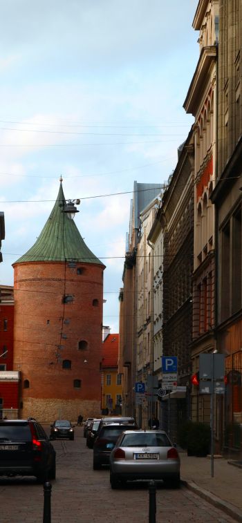 Old Riga, Central District, Riga, Latvia, city Wallpaper 1284x2778