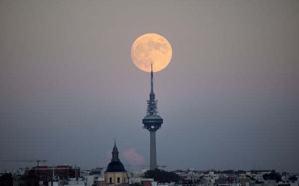 moon over the city, full moon Wallpaper 2560x1600