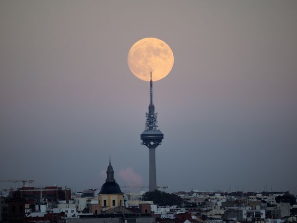 moon over the city, full moon Wallpaper 800x600