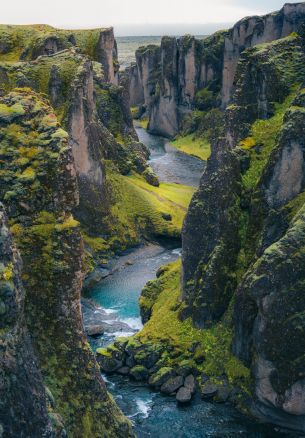 Iceland, Island, gorge Wallpaper 1640x2360