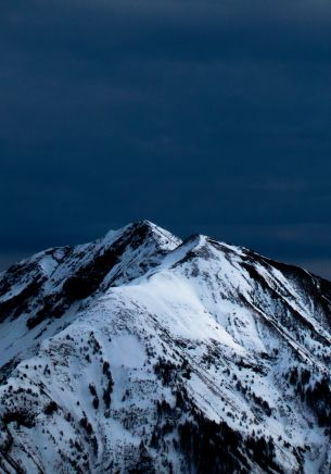 mountains, snow, mountain peaks Wallpaper 1668x2388