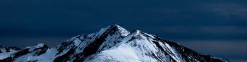 mountains, snow, mountain peaks Wallpaper 1590x400