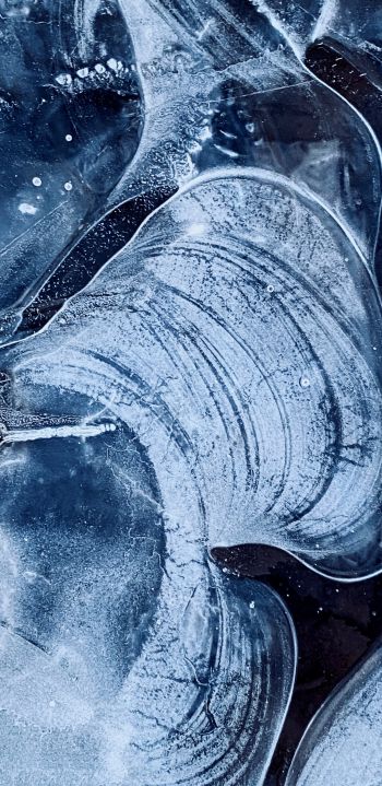ice, frozen water, drawing on ice Wallpaper 1080x2220