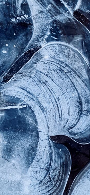 ice, frozen water, drawing on ice Wallpaper 1125x2436