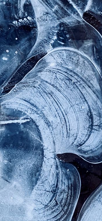 ice, frozen water, drawing on ice Wallpaper 1080x2340