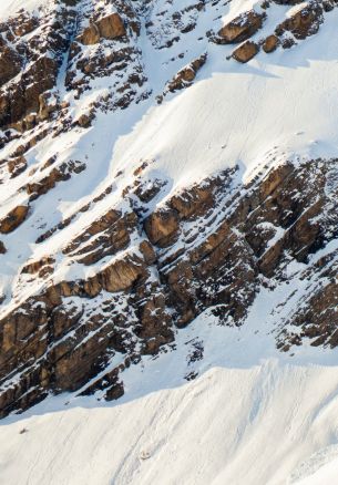 snow, mountain, descent Wallpaper 1640x2360