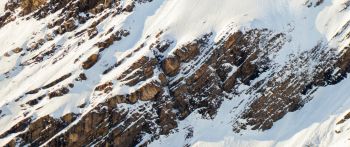 snow, mountain, descent Wallpaper 2560x1080