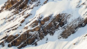 snow, mountain, descent Wallpaper 1366x768