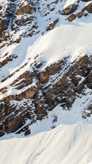 snow, mountain, descent Wallpaper 640x1136