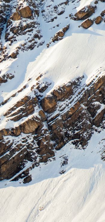 snow, mountain, descent Wallpaper 1440x3040