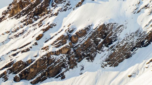 snow, mountain, descent Wallpaper 1600x900