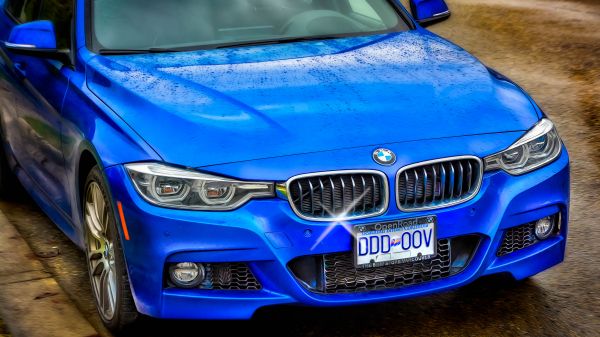 Обои 2560x1440 BMW Coupe, синий BMW