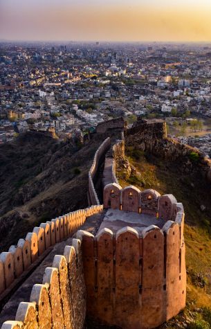 Jaipur, India, over the city Wallpaper 3791x5909