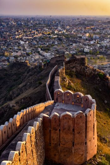 Jaipur, India, over the city Wallpaper 640x960