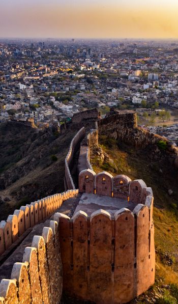 Jaipur, India, over the city Wallpaper 600x1024