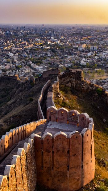 Jaipur, India, over the city Wallpaper 640x1136
