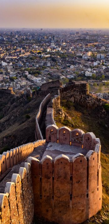 Jaipur, India, over the city Wallpaper 1080x2220
