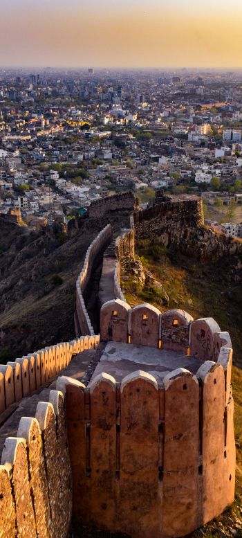 Jaipur, India, over the city Wallpaper 1440x3200