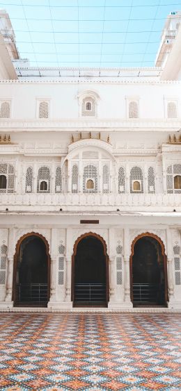 white building, colorful tiles Wallpaper 1080x2340