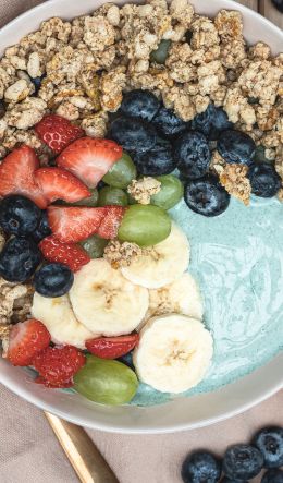 dry breakfast, breakfast, fruit Wallpaper 600x1024