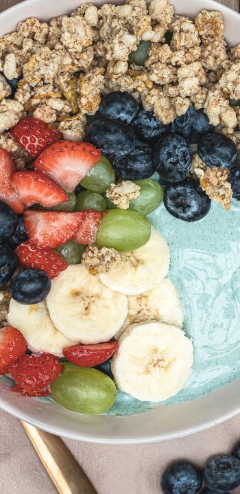 dry breakfast, breakfast, fruit Wallpaper 1080x2220