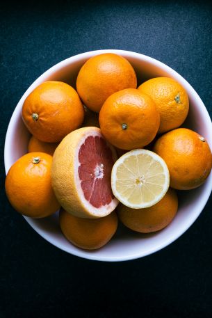 fruit plate, tangerines Wallpaper 640x960