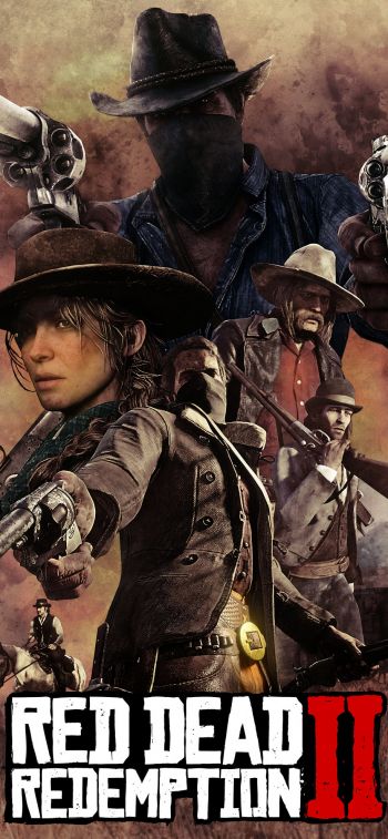 Обои 828x1792 Red Dead Redemption 2, дикий запад