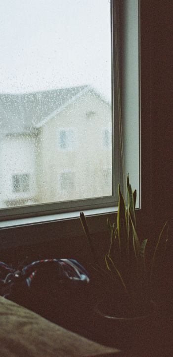 house, window, rain drops Wallpaper 1080x2220