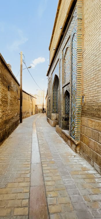 Обои 1125x2436 Шираз, провинция Фарс, Иран, старая улочка