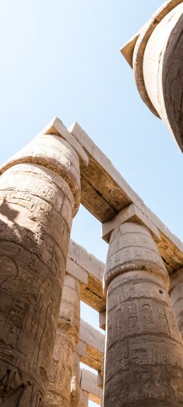 Egypt, columns, hieroglyphs Wallpaper 1080x2400