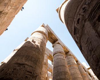 Egypt, columns, hieroglyphs Wallpaper 1280x1024