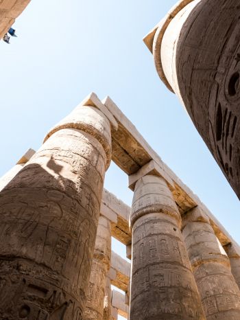 Обои 1668x2224 Египет, колонны, иероглифы