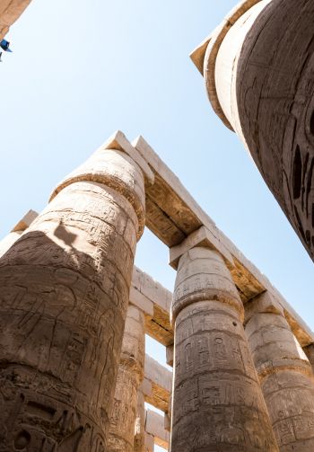 Обои 1640x2360 Египет, колонны, иероглифы