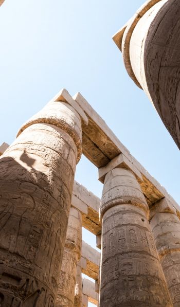 Обои 600x1024 Египет, колонны, иероглифы