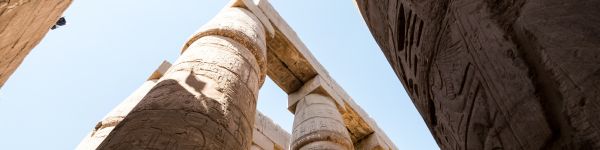 Egypt, columns, hieroglyphs Wallpaper 1590x400