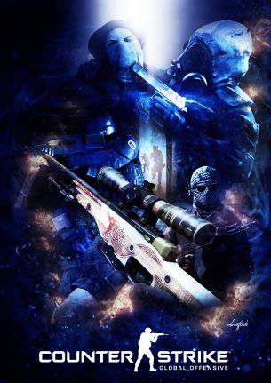 Counter-Strike: Global Offensive, blue wallpaper Wallpaper 1448x2047