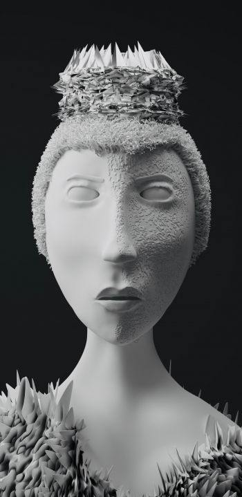 3D modeling, face Wallpaper 1080x2220