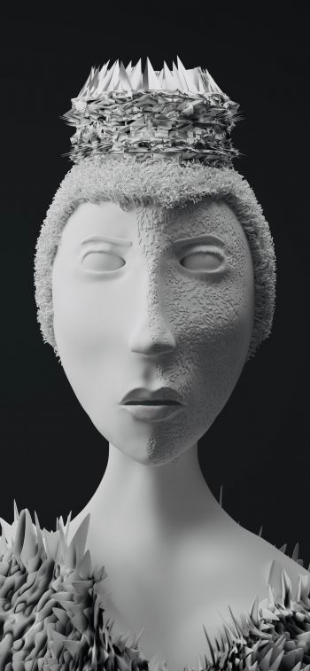 3D modeling, face Wallpaper 1242x2688