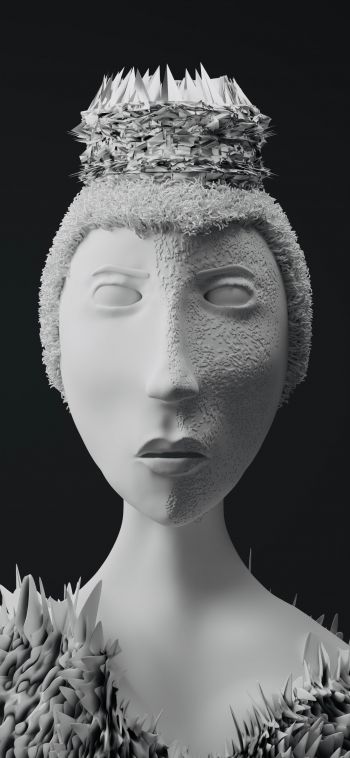 3D modeling, face Wallpaper 1080x2340