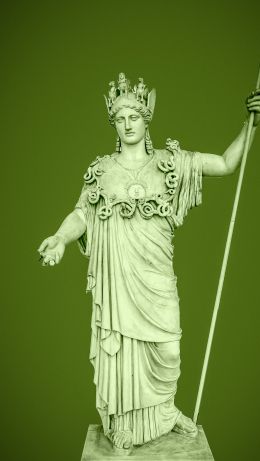 statue, green background Wallpaper 640x1136