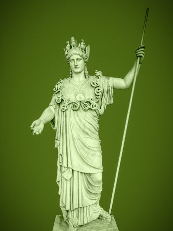 Обои 1668x2224 статуя, зеленый фон